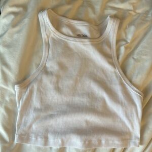 Cropped white tank top